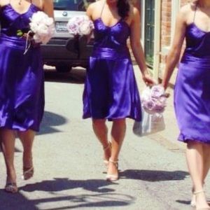Jacob Purple Knee Length Halter Dress
